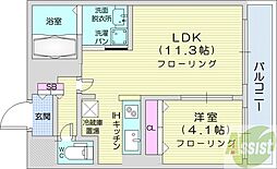 アルファタワー札幌南4条 1LDKの間取図画像