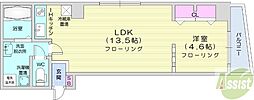 グランカーサ永山公園通east 1LDKの間取図画像
