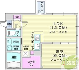 モルティーニ南円山 1LDKの間取図画像