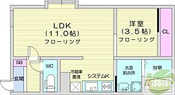 BLISS 1LDKの間取図画像