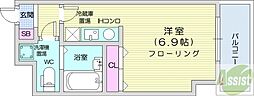 アストリア北大前 ワンルームの間取図画像