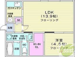 アートパーク2 1LDKの間取図画像