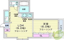 クリスタルファイブ 1LDKの間取図画像