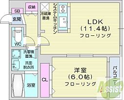 AUGUST 1LDKの間取図画像
