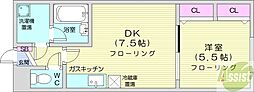 レジデンス高石 1DKの間取図画像