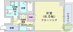 セゾン・ドゥ・ブランシェ北21条 ワンルームの間取図画像