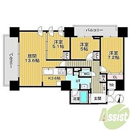 プレミスト円山表参道 3LDKの間取図画像