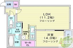 シティレジデンス栄通 1LDKの間取図画像