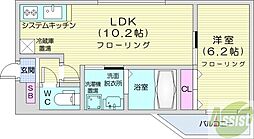 セルバテール南6条 1LDKの間取図画像