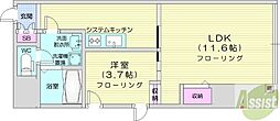 CASATRESNEO 1LDKの間取図画像