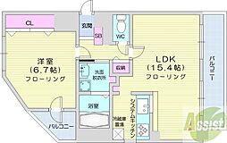 アクティ麻生南2 1LDKの間取図画像