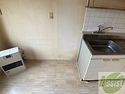 こちらに冷蔵庫を置けます。調理時の動線もばっちり効率的。
