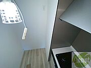 こちらに冷蔵庫を置けます。調理時の動線もばっちり効率的。