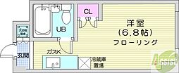 アルファ大通西17ビル ワンルームの間取図画像