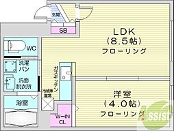 グランラヴィーヌ円山 1LDKの間取図画像