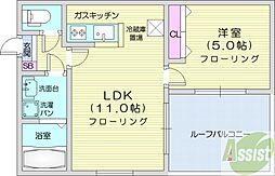 エスポワール216 1LDKの間取図画像