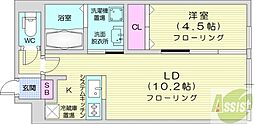 アルファスクエア福住2条 1LDKの間取図画像