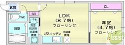 ASTERTOYOHIRA 1LDKの間取図画像