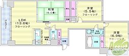 パシフィック近代美術館前 3LDKの間取図画像
