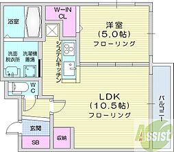サムティ円山レジデンス 1LDKの間取図画像