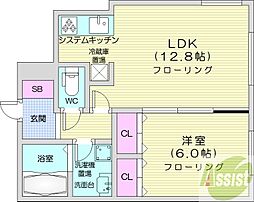 レストヒルズN32 1LDKの間取図画像