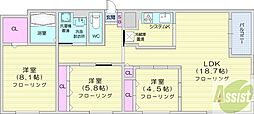 グランメールシャリテ 3LDKの間取図画像