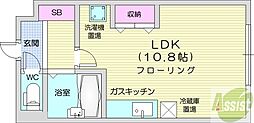 モンターニュアネックス ワンルームの間取図画像