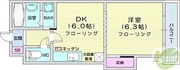 フィオーレセレスト 1DKの間取図画像