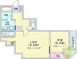 ラクラス札幌北7条 1LDKの間取図画像