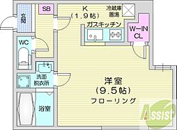 アミティエ 1Kの間取図画像