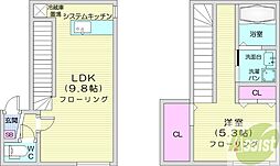 グランメールRA・N23 1LDKの間取図画像