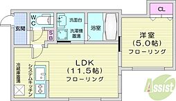 MTガーデンノース2 1LDKの間取図画像