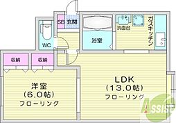 NOGALES3 1LDKの間取図画像