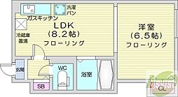 コート七条公園 1LDKの間取図画像