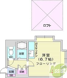 ブローディア元町 ワンルームの間取図画像