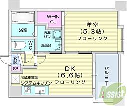 クラッセ北大通り 1DKの間取図画像