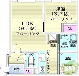VillageSoen 1LDKの間取図画像