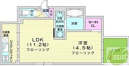 シエルノース22 1LDKの間取図画像