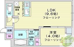 アルファスクエア福住2条 1LDKの間取図画像