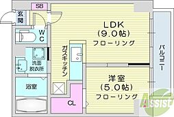 サムティレジデンスN23 1LDKの間取図画像
