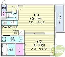札幌市白石区栄通10丁目マンション 1LDKの間取図画像