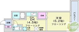 メゾン北一条 1DKの間取図画像