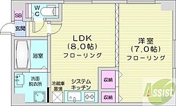 パレスオズ 1LDKの間取図画像