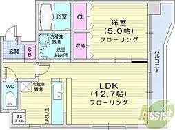 シャレオ当別弐番館 1LDKの間取図画像
