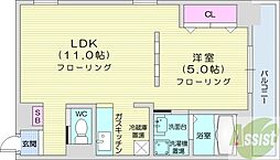 ラ・メージュ 1LDKの間取図画像