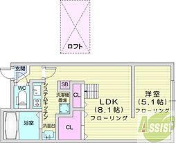 モデュロールナカジマコーエン2nd 1LDKの間取図画像