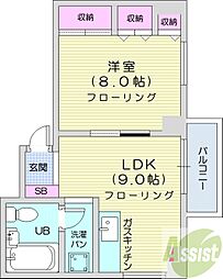 スタジオシティ 1LDKの間取図画像