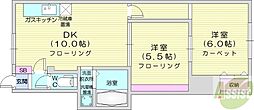 セントブラウン栄 2LDKの間取図画像