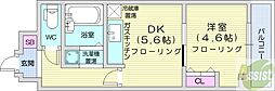 札幌パークガーデン 1DKの間取図画像