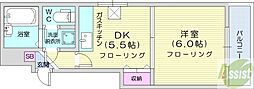 N216 1DKの間取図画像